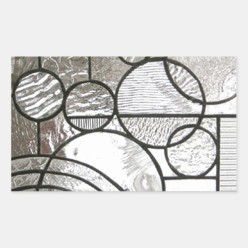 Stained Glass  Abstract Circle square clear Rectangular Sticker
