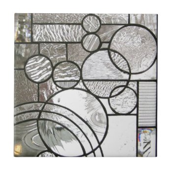 Stained Glass  Abstract Circle Square Clear Tile by Lorriscustomart at Zazzle