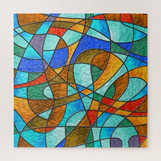 Stained glass: abstract colorful sketch. jigsaw puzzle (Vertical)