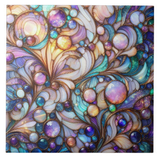 Stained glass abstract colourful ceramic tile