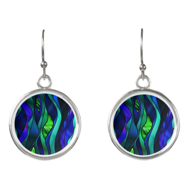 Stained Glass Abstract Earrings (Front)