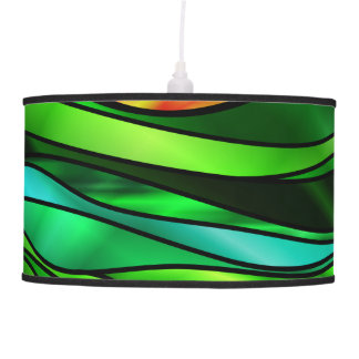Stained Glass Abstract Hanging Lamp