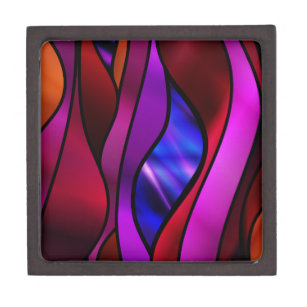 Stained Glass Abstract Jewelry Box