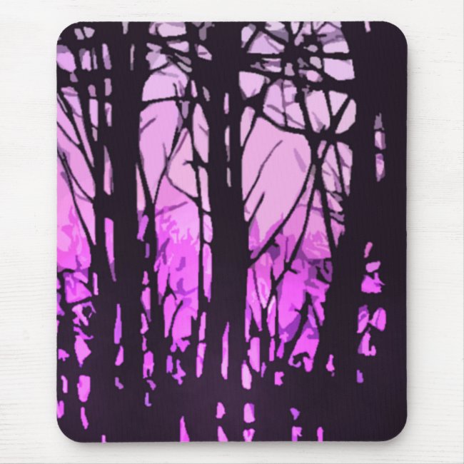Stained Glass Abstract Purple Sunset Mousepad