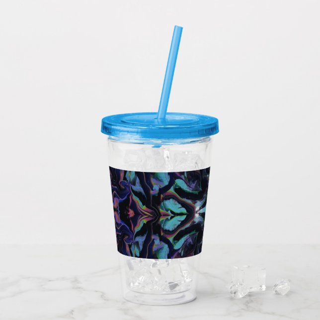 Stained Glass Acrylic Pour Tumbler (Back Ice)