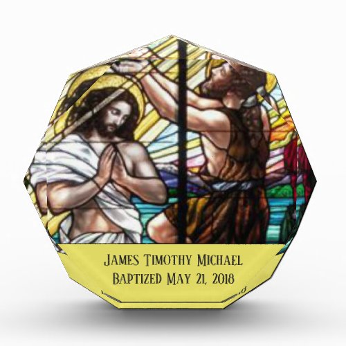 Stained Glass Adult Baptism Jesus St John Baptist Photo Block