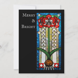 Stained glass amaryllis Holiday and Christmas Card