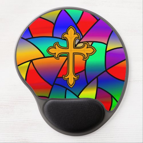 Stained Glass and Cross   Gel Mouse Pad