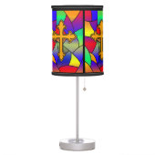 Stained Glass and Cross Table Lamp (Left)