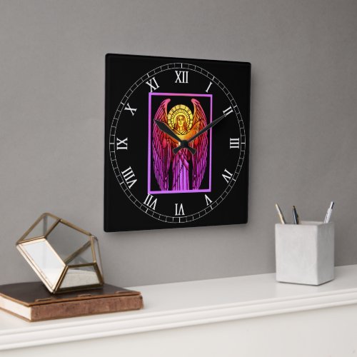 Stained Glass Angel Acrylic Wall Clock