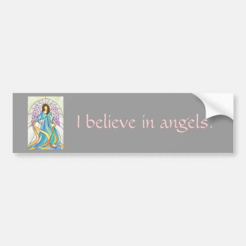 Stained Glass Angel Bumper Sticker