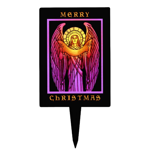 Stained Glass Angel Cake Topper (Front)