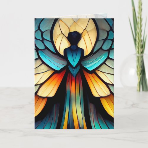 Stained Glass Angel Graphic Arts Card