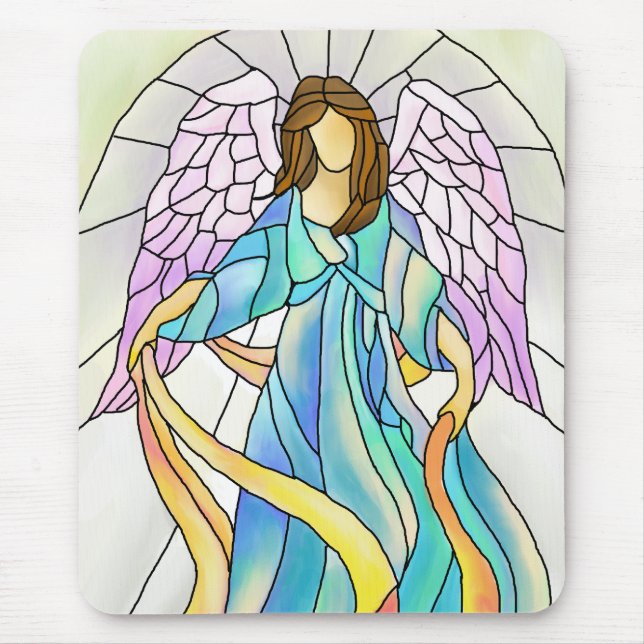 Stained Glass Angel Mouse Pad (Front)