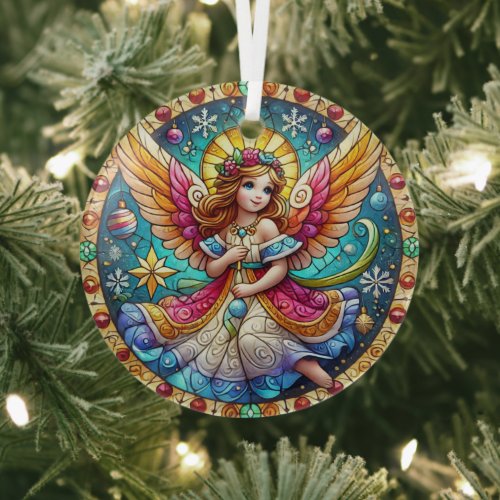 Stained Glass Angel Ornament