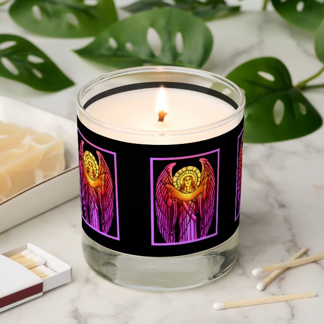 Stained Glass Angel  Scented Candle (Lit)