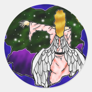 Stained Glass Angel Sticker