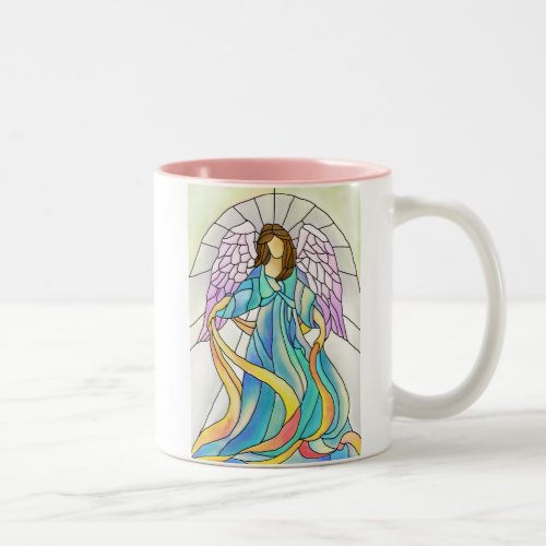 Stained Glass Angel Two_Tone Coffee Mug