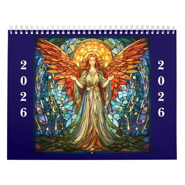 stained glass angels 2026 calendar (Cover)