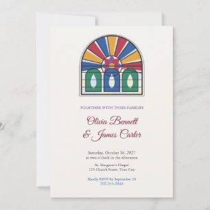 Stained Glass Arch Window Wedding Invitation