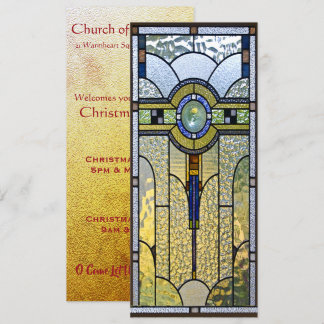 stained glass art deco church event invitation