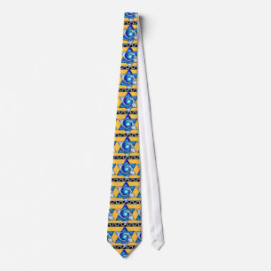 Stained Glass Art Deco Magen David Neck Tie