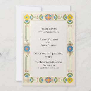 Stained Glass Art Deco Wedding Invitation