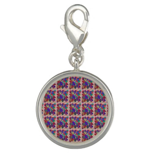 Stained glass art design multi colored real paint charm