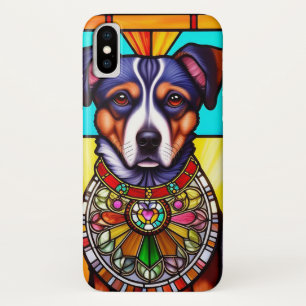 Stained Glass Art Featuring a Dog Portrait iPhone X Case