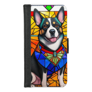 Stained Glass Art Featuring a Dog Portrait iPhone 8/7 Wallet Case