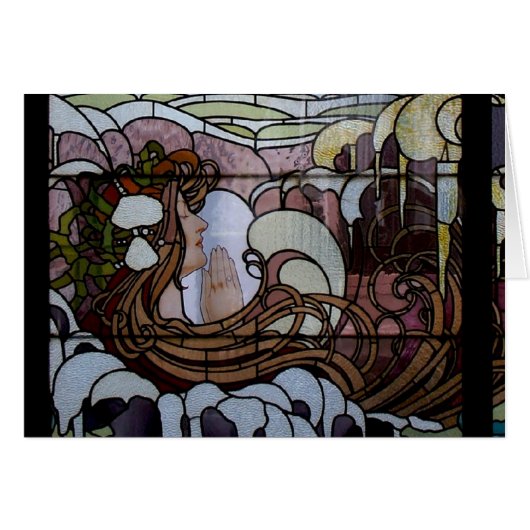 Stained Glass Art Nouveau Sea Scene (Front Horizontal)