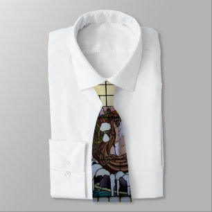 Stained Glass Art Nouveau Sea Scene Neck Tie