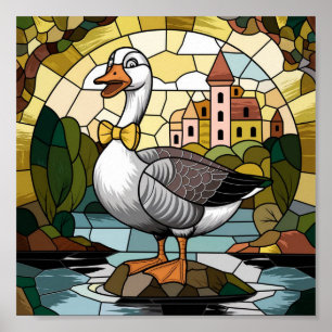 Stained Glass Art, Silly Goose Stained Glass Poster