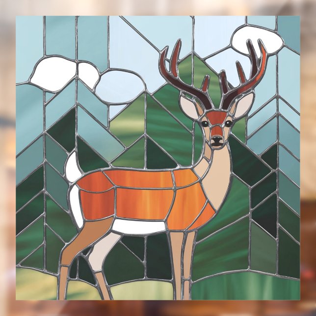 Stained Glass Art, Stained Glass Style Deer Art Window Cling (Sheet 2)