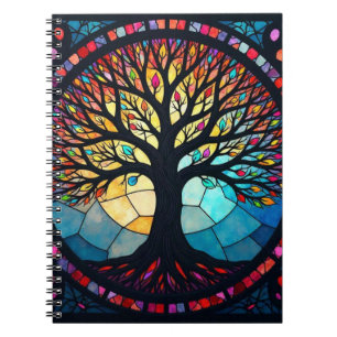 Stained Glass Art, Tree of Life Stained Glass  Notebook