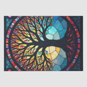 Stained Glass Art, Tree of Life Stained Glass Tissue Paper