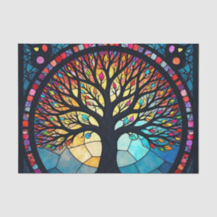 Stained Glass Art, Tree of Life Stained Glass Tissue Paper