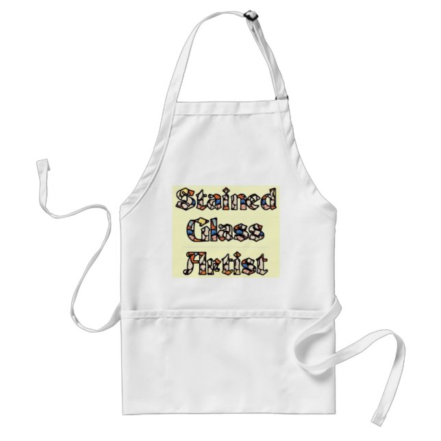 "Stained glass artist advertising" Adult Apron (Front)