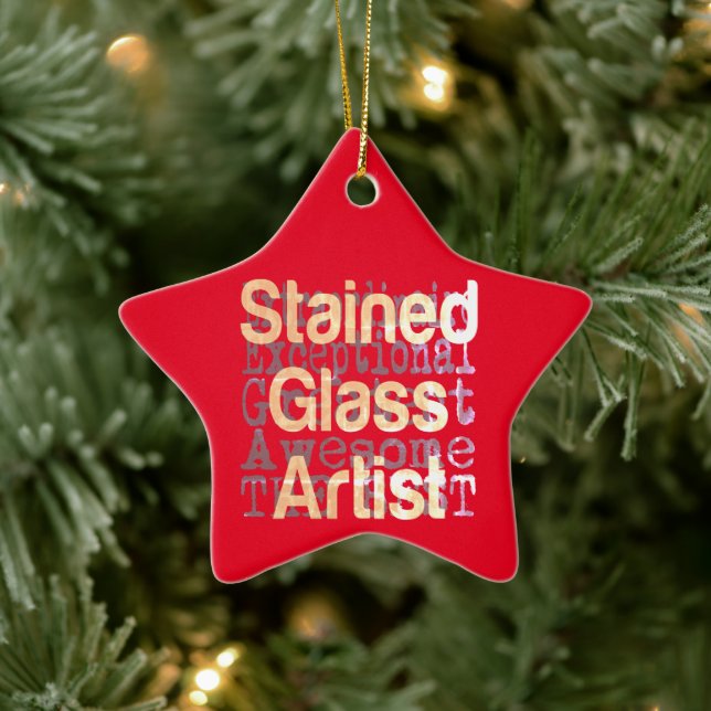 Stained Glass Artist Extraordinaire Ceramic Ornament (Tree)