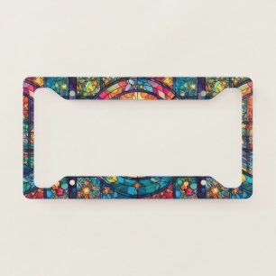 Stained Glass Artwork License Plate Frame