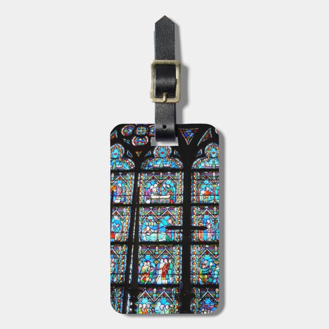Stained Glass at Notre Dame Luggage Tag (Front Vertical)
