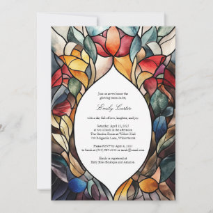 Stained Glass Baby Shower Invitation Elegant