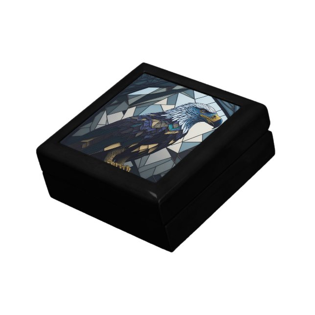 Stained Glass Bald Eagle Illustration  Gift Box (Side)