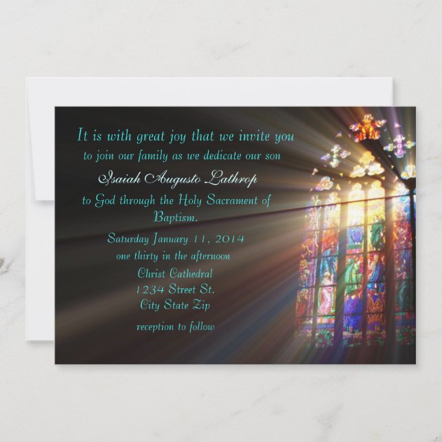 Stained Glass Baptism Invitation/Announcement Invitation (Front)