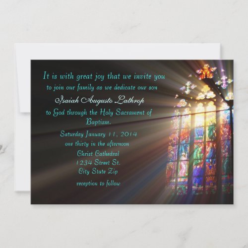 Stained Glass Baptism Invitation/Announcement