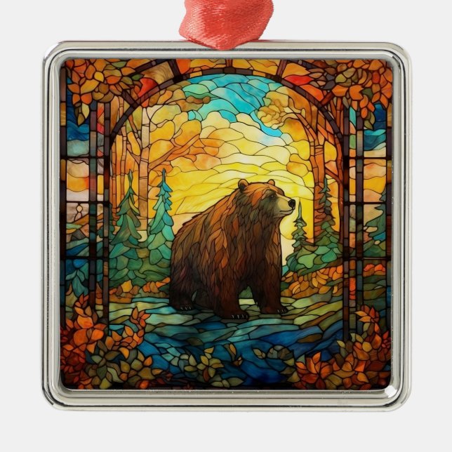 Stained Glass Bear Ornament (Front)