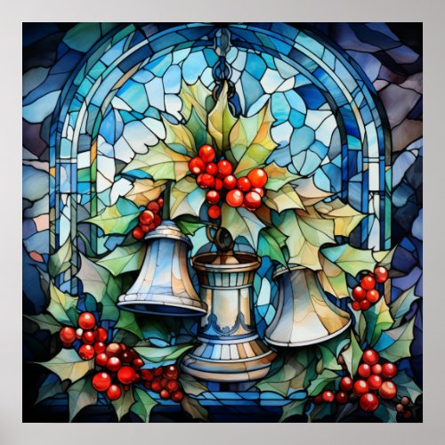 Stained Glass Bells Poster