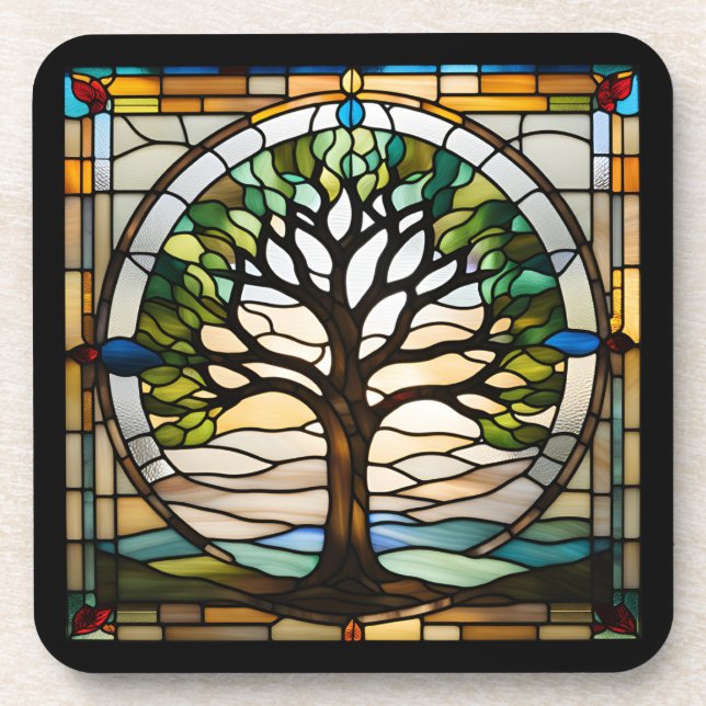 Stained Glass Beverage Coaster (Front)