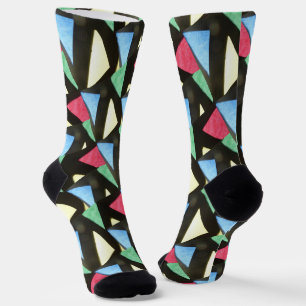 Stained Glass Big Pattern Christmas Crew Socks