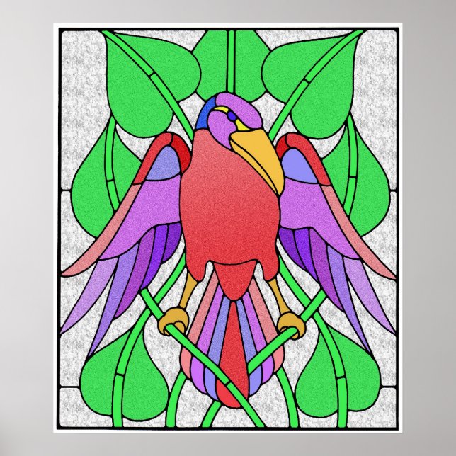 Stained Glass Bird Poster (Front)